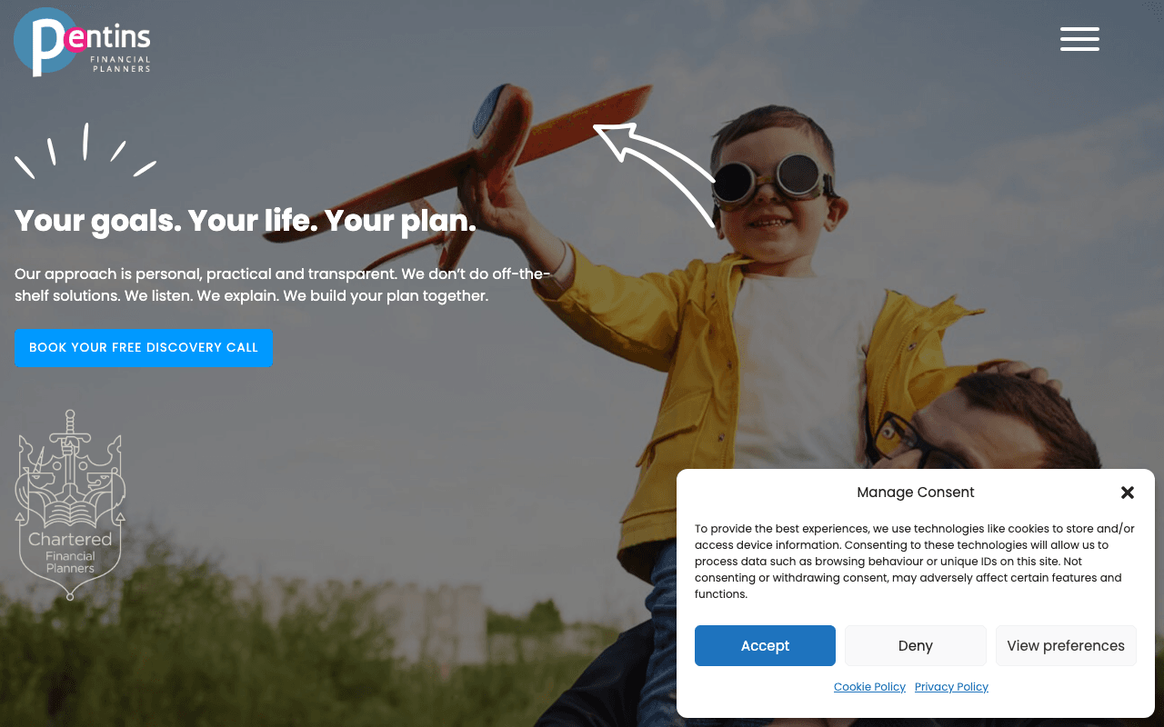 Pentins Financial Planners website preview