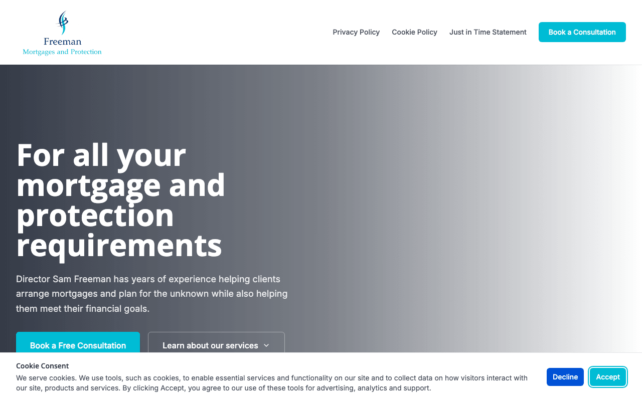 Freeman Mortgages and Protection Limited website preview