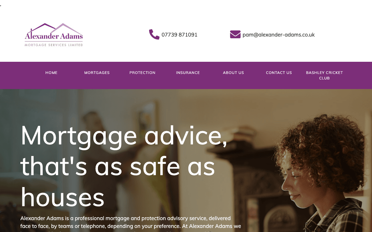 Alexander Adams Mortgage Services Ltd website preview