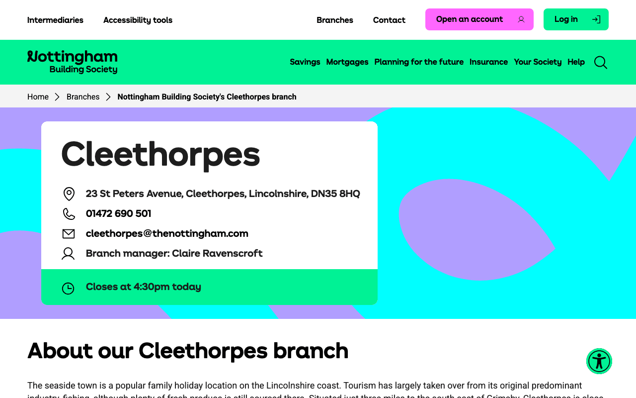 Nottingham Building Society | Cleethorpes website preview