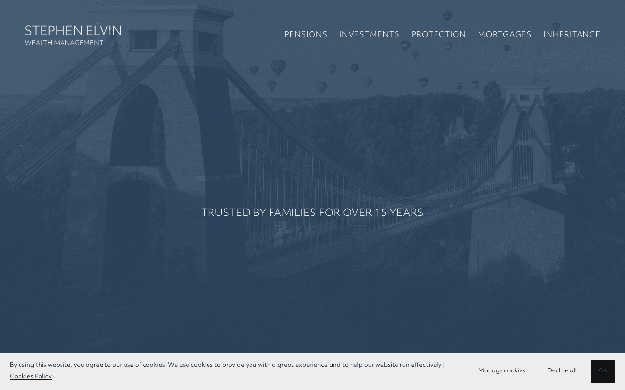 Stephen Elvin Wealth Management website preview