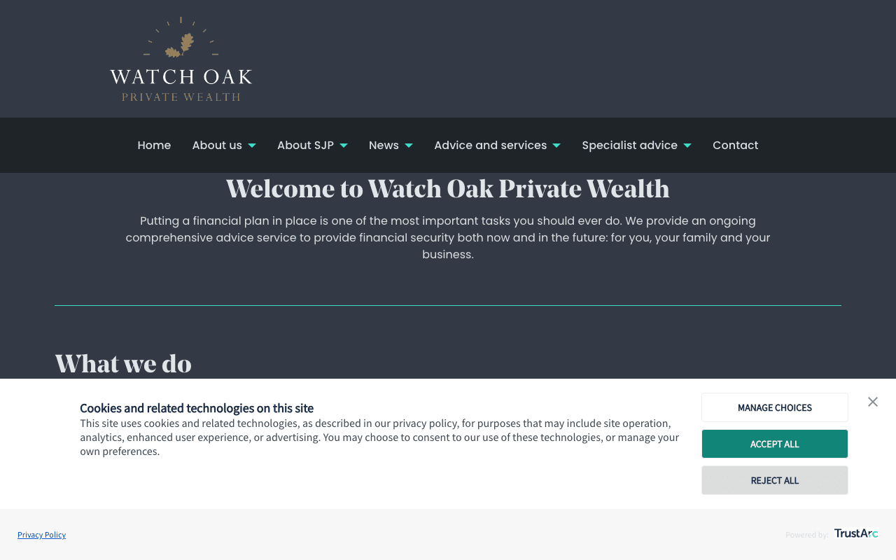 Watch Oak Private Wealth website preview