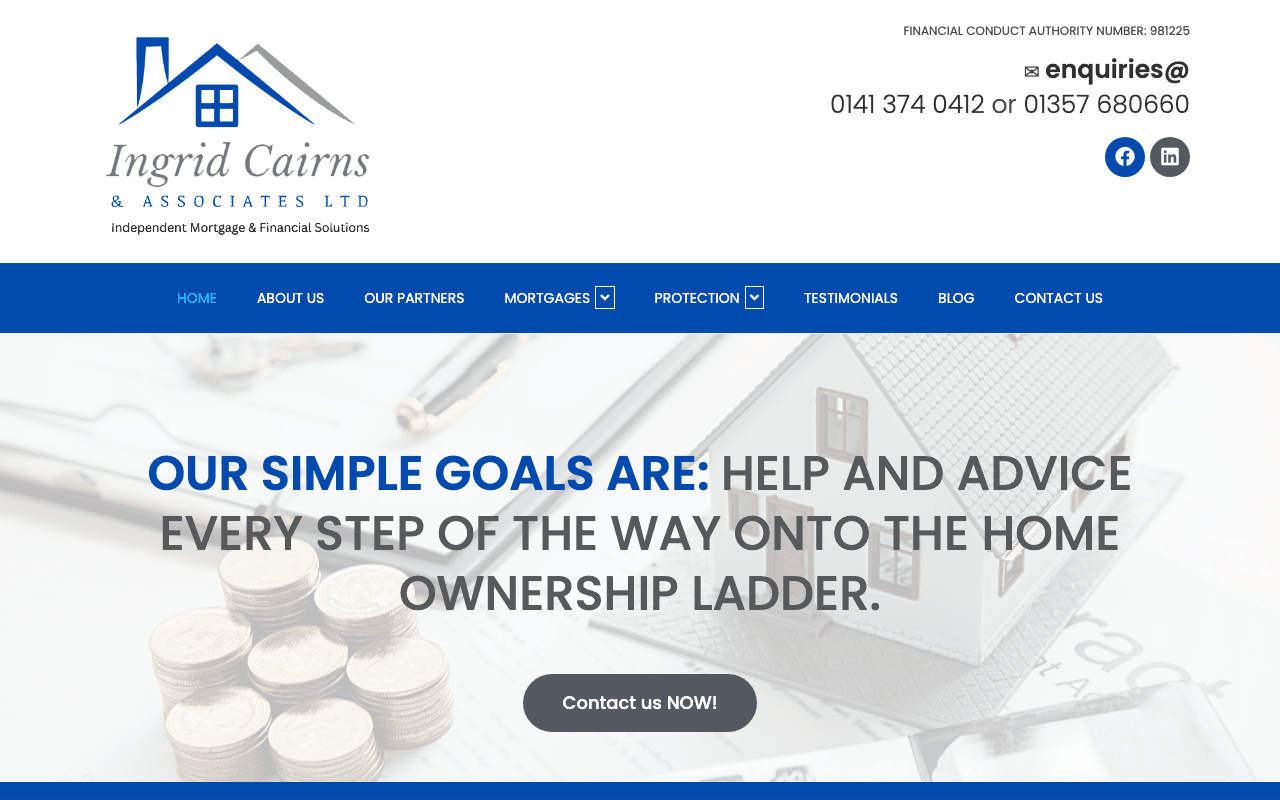 Ingrid Cairns and Associates Ltd website preview