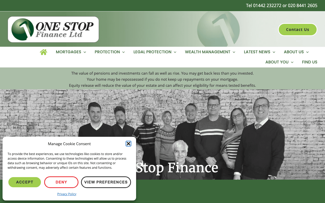 One Stop Finance Ltd website preview