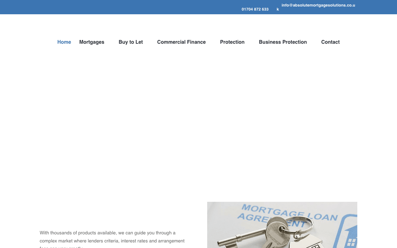 Absolute Mortgage Solutions website preview