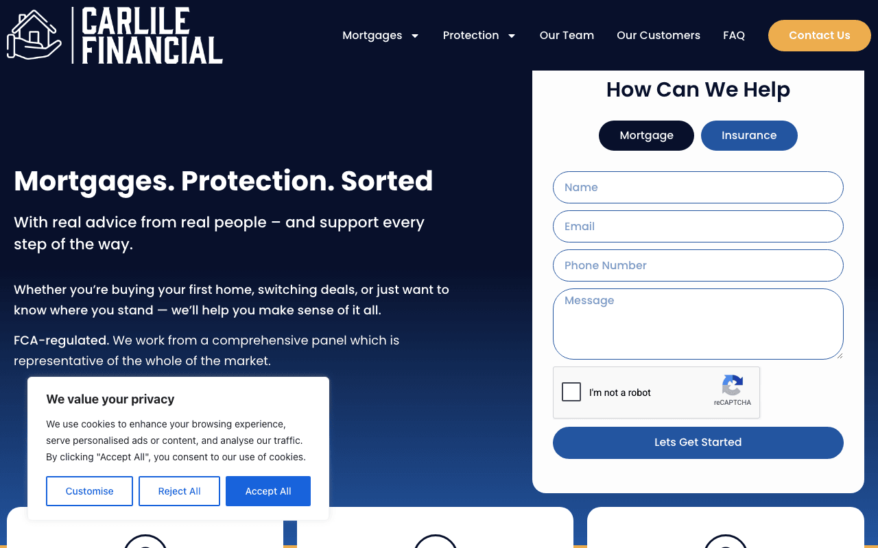 Carlile Financial website preview