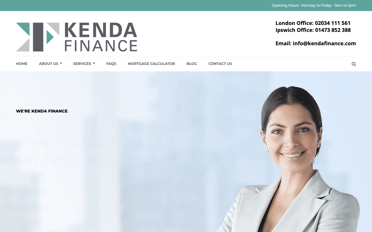 Kenda Finance website preview