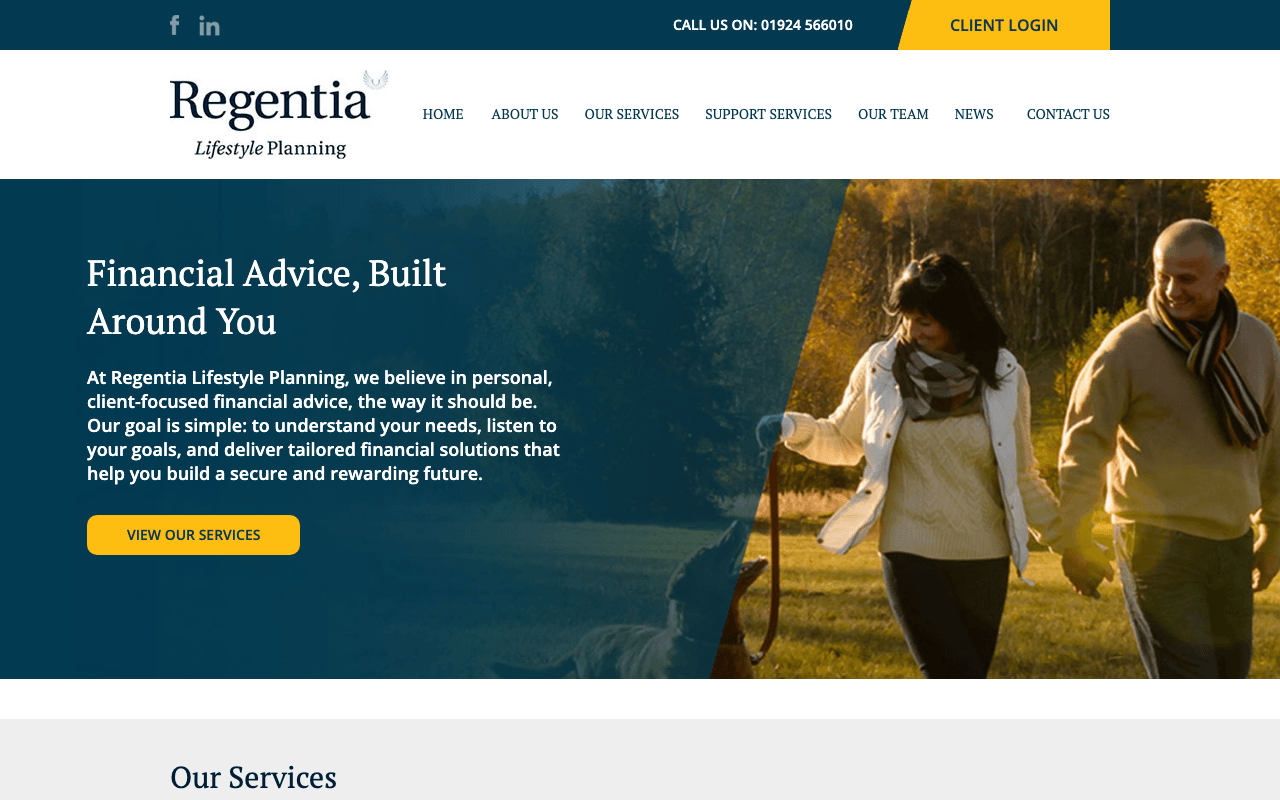 Regentia Lifestyle Planning website preview