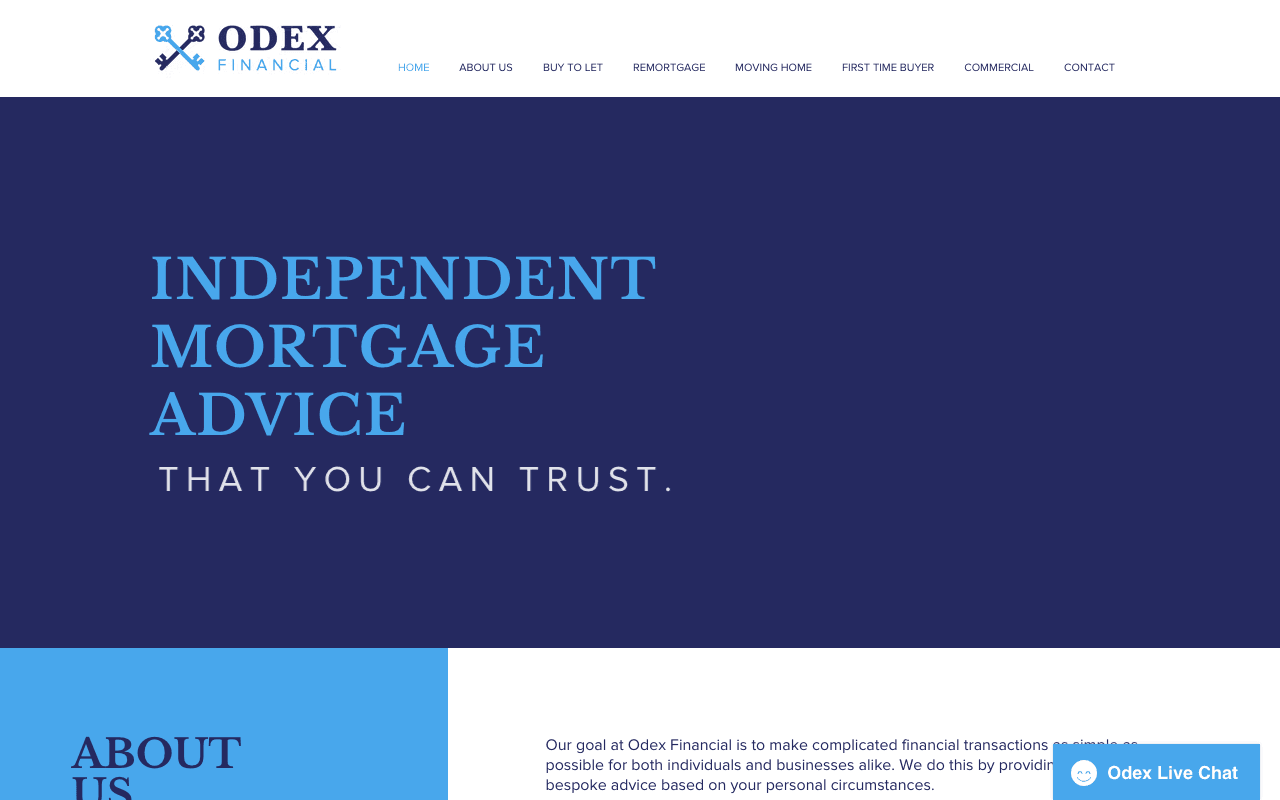 Odex Financial website preview
