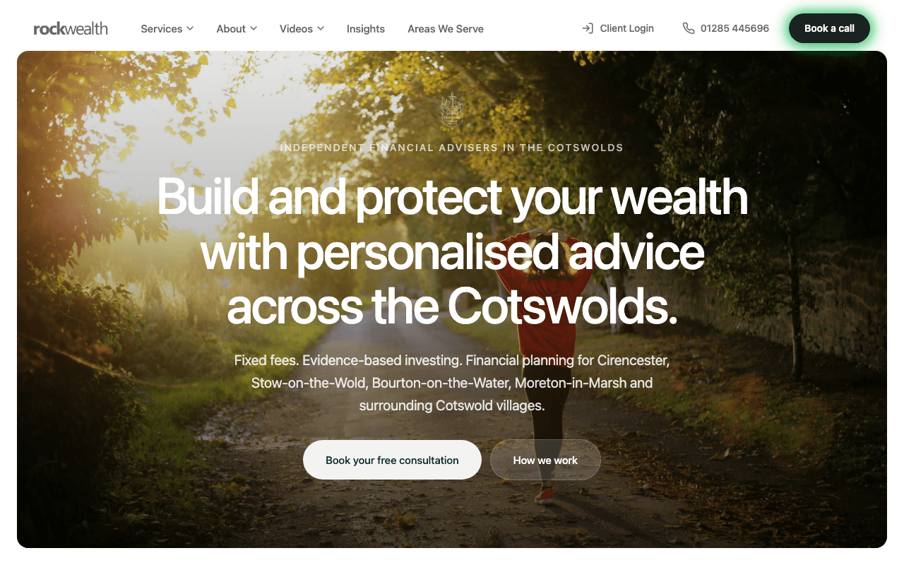 rockwealth Financial Advisers website preview