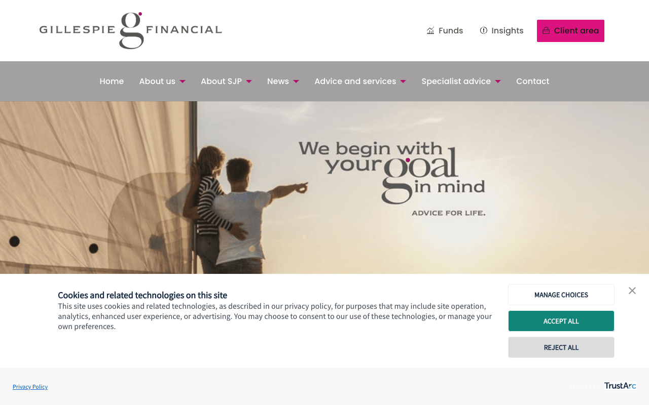Gillespie Financial Limited website preview