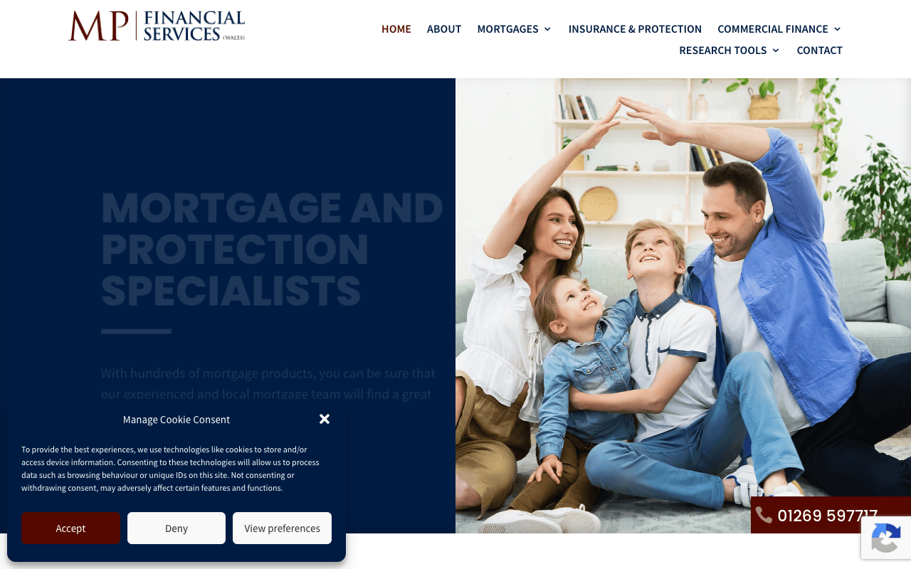 M P Financial Services (Wales) website preview