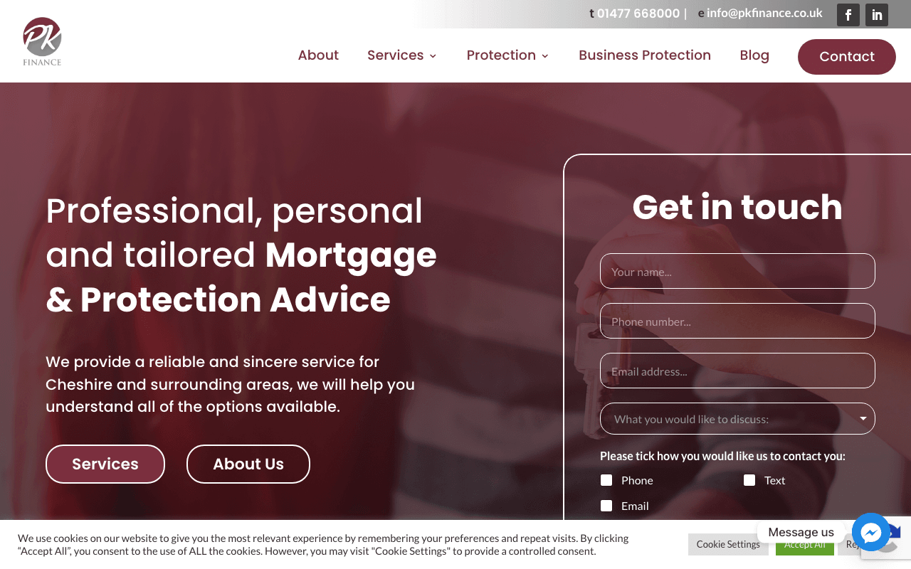PK Finance website preview