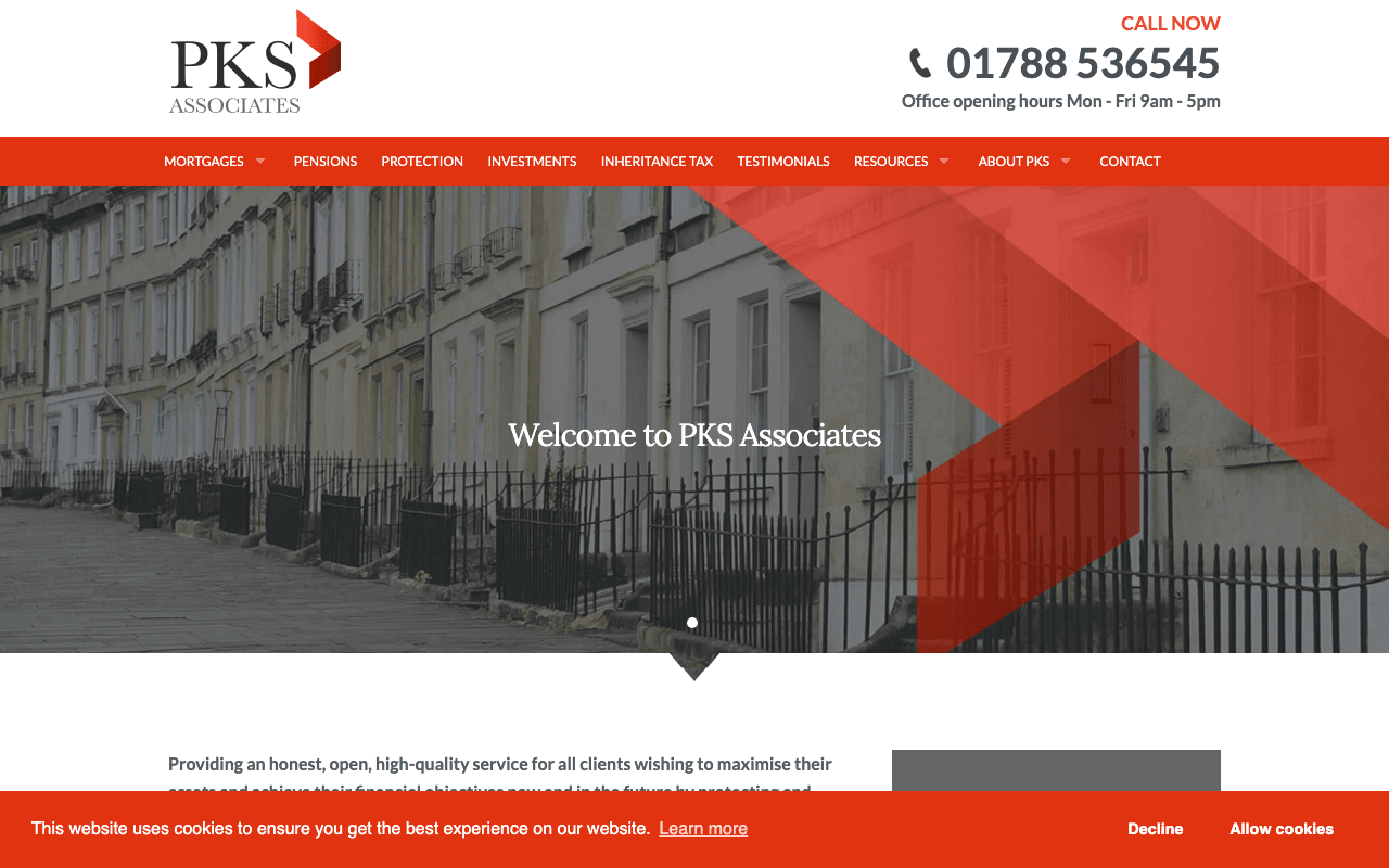 PKS Associates Financial Services Ltd website preview