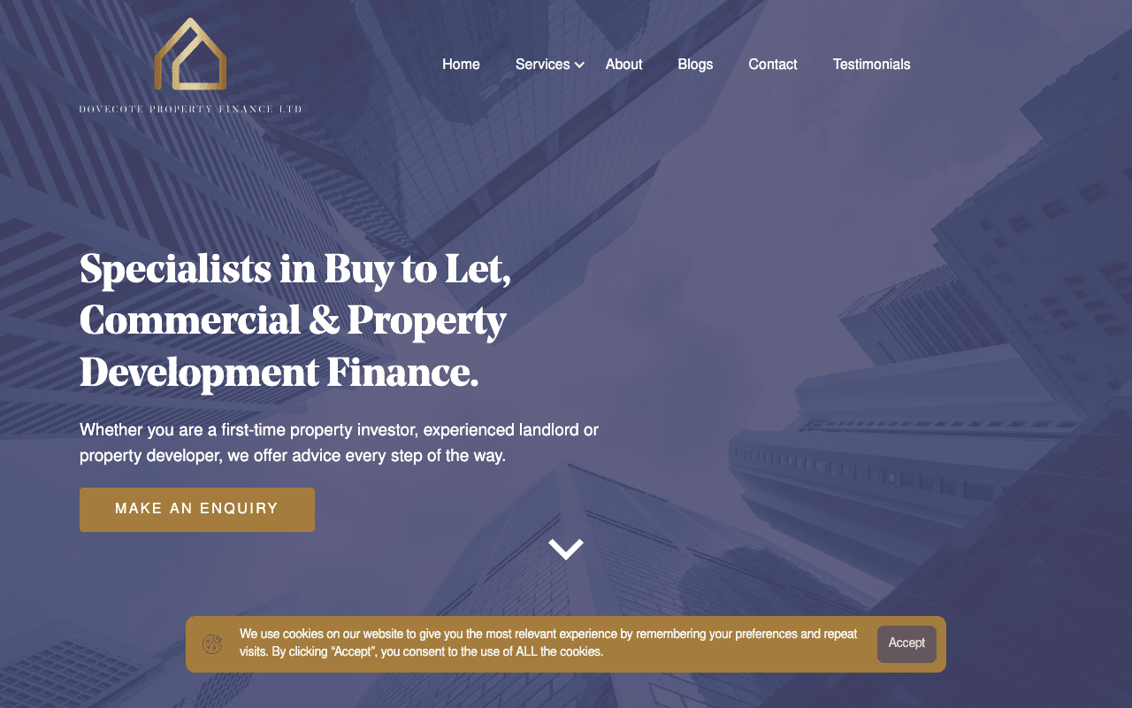 Dovecote Property Finance Ltd website preview