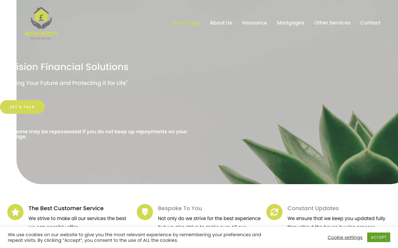 Envision Financial Solutions website preview