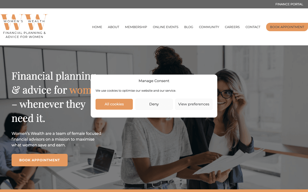 Women's Wealth website preview