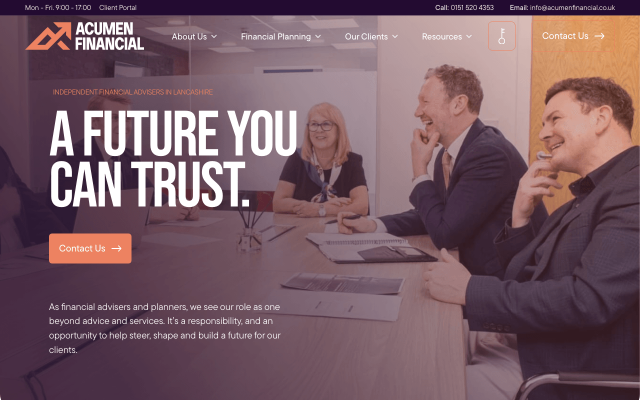 Acumen Financial Partnership website preview