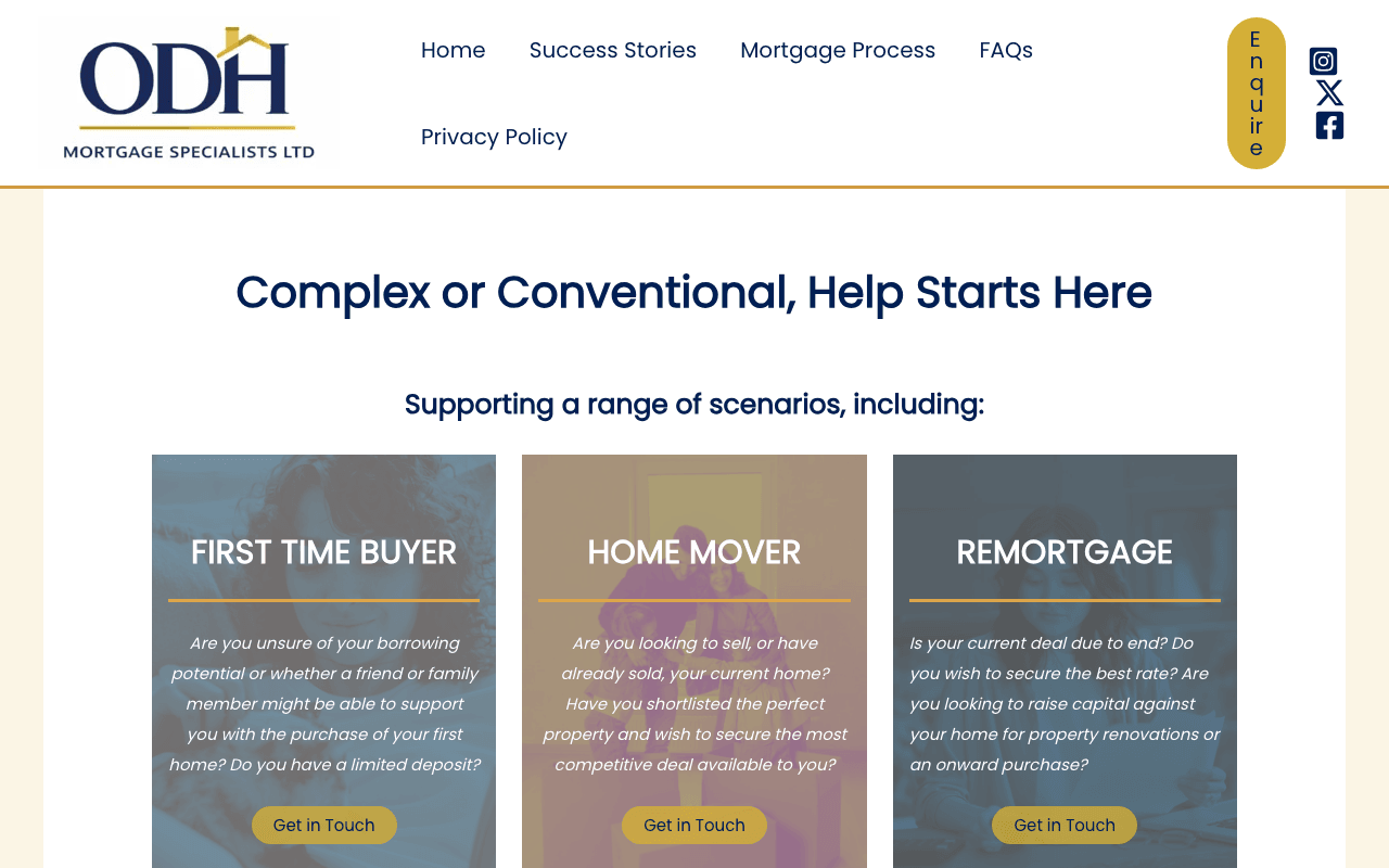 ODH Mortgage Specialists Ltd website preview
