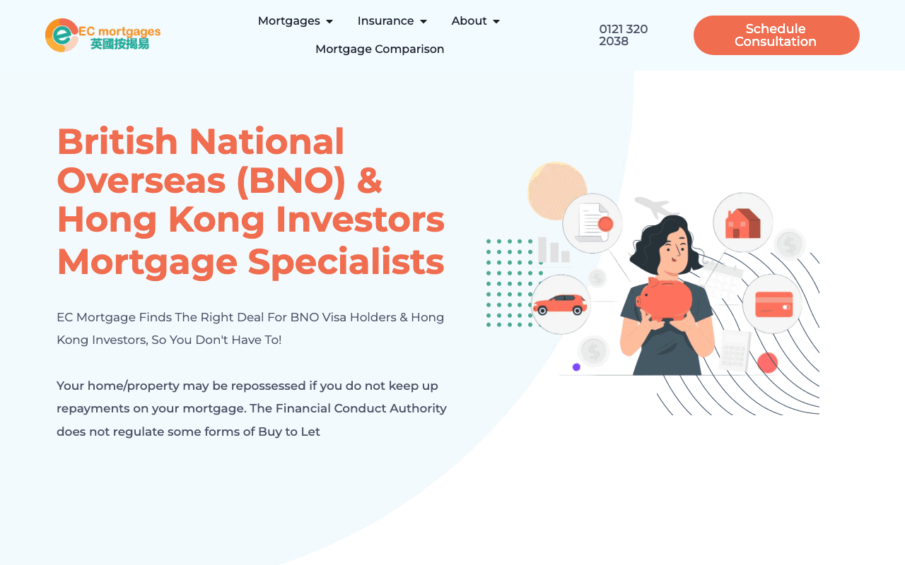 EC Mortgage website preview
