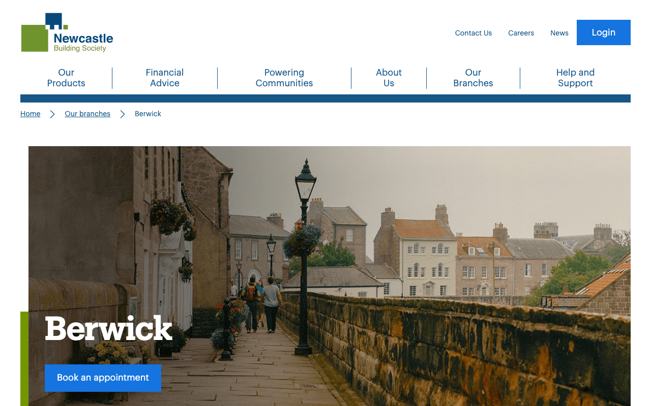 Newcastle Building Society - Berwick website preview