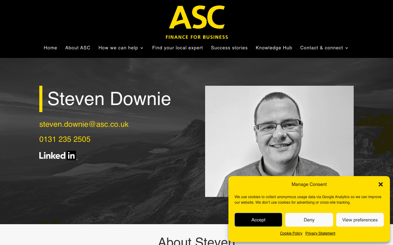 ASC Finance for Business - Scotland website preview