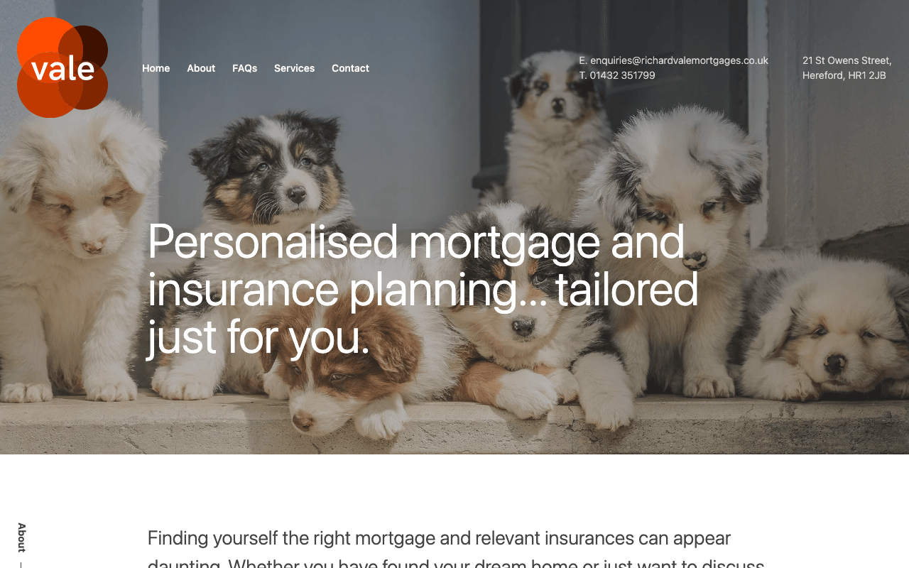 Richard Vale Mortgages Ltd website preview