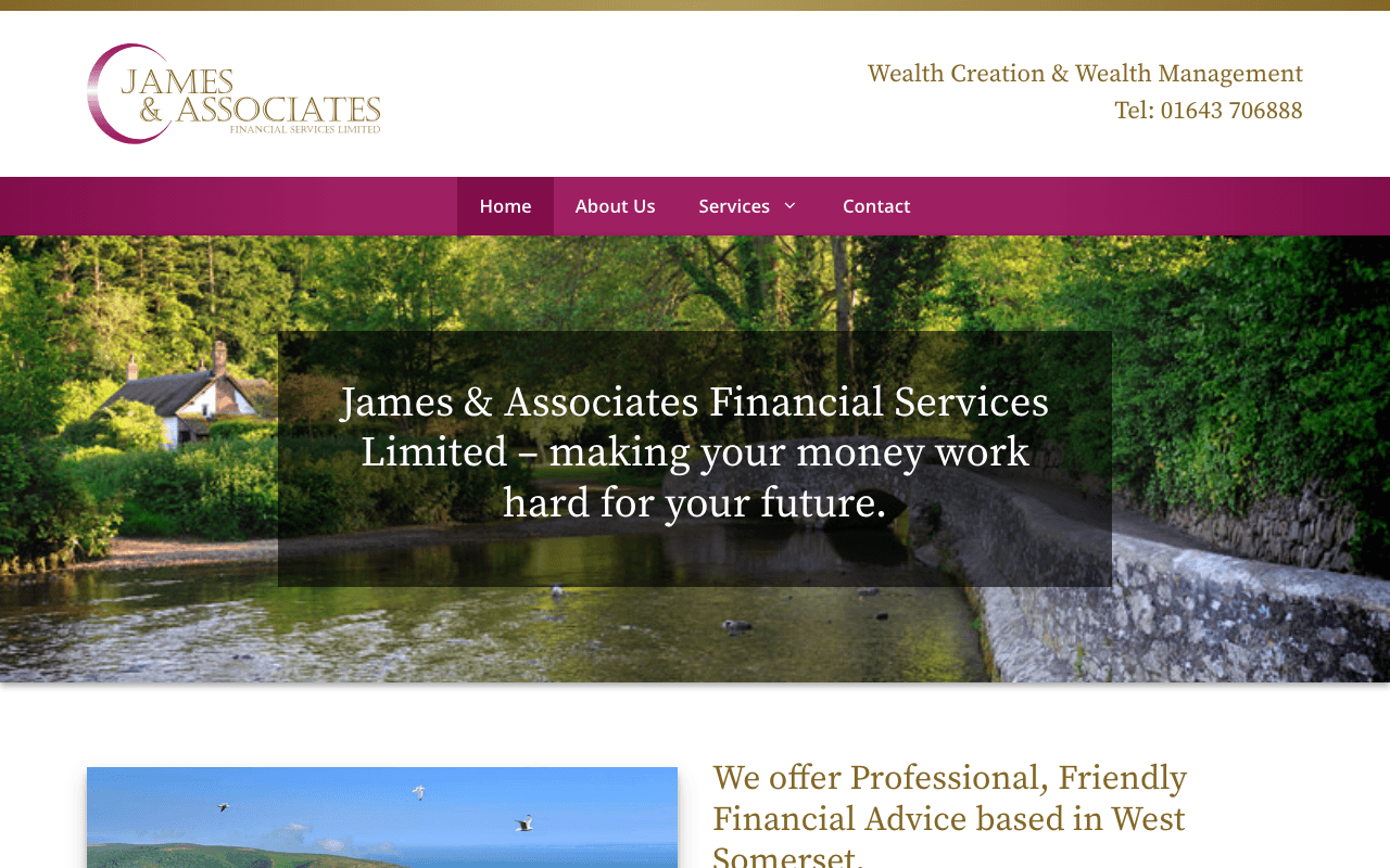 James & Associates Financial Services Limited website preview