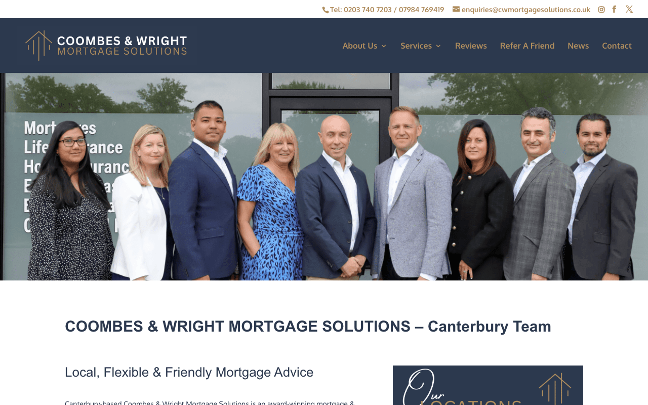 Coombes & Wright Mortgage Solutions - Canterbury website preview