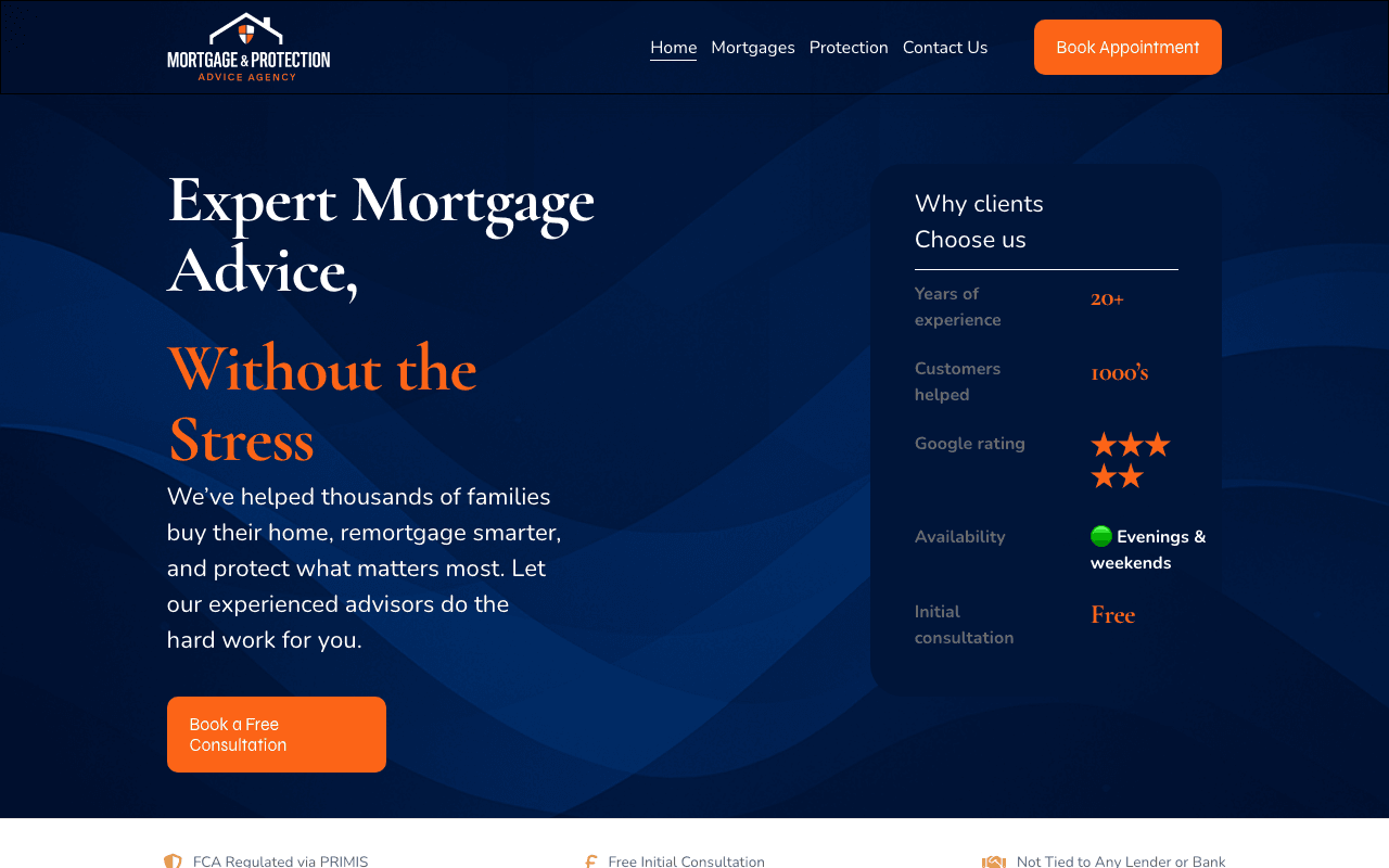 Mortgage and Protection Advice Agency website preview