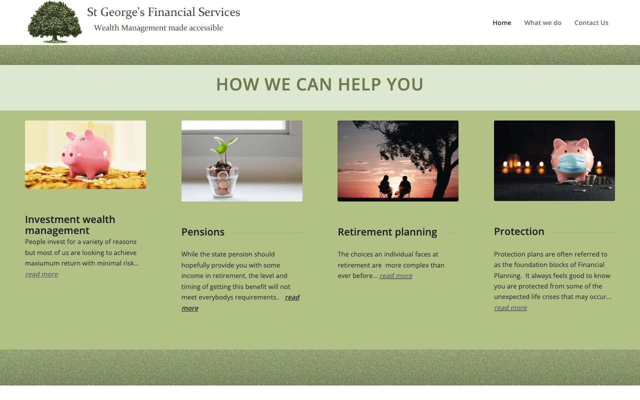 St Georges Financial Services Ltd website preview