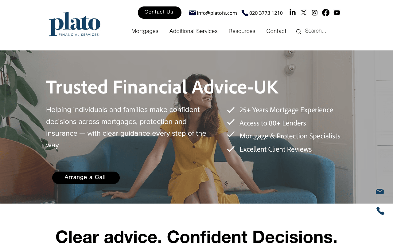 Plato Financial Services website preview