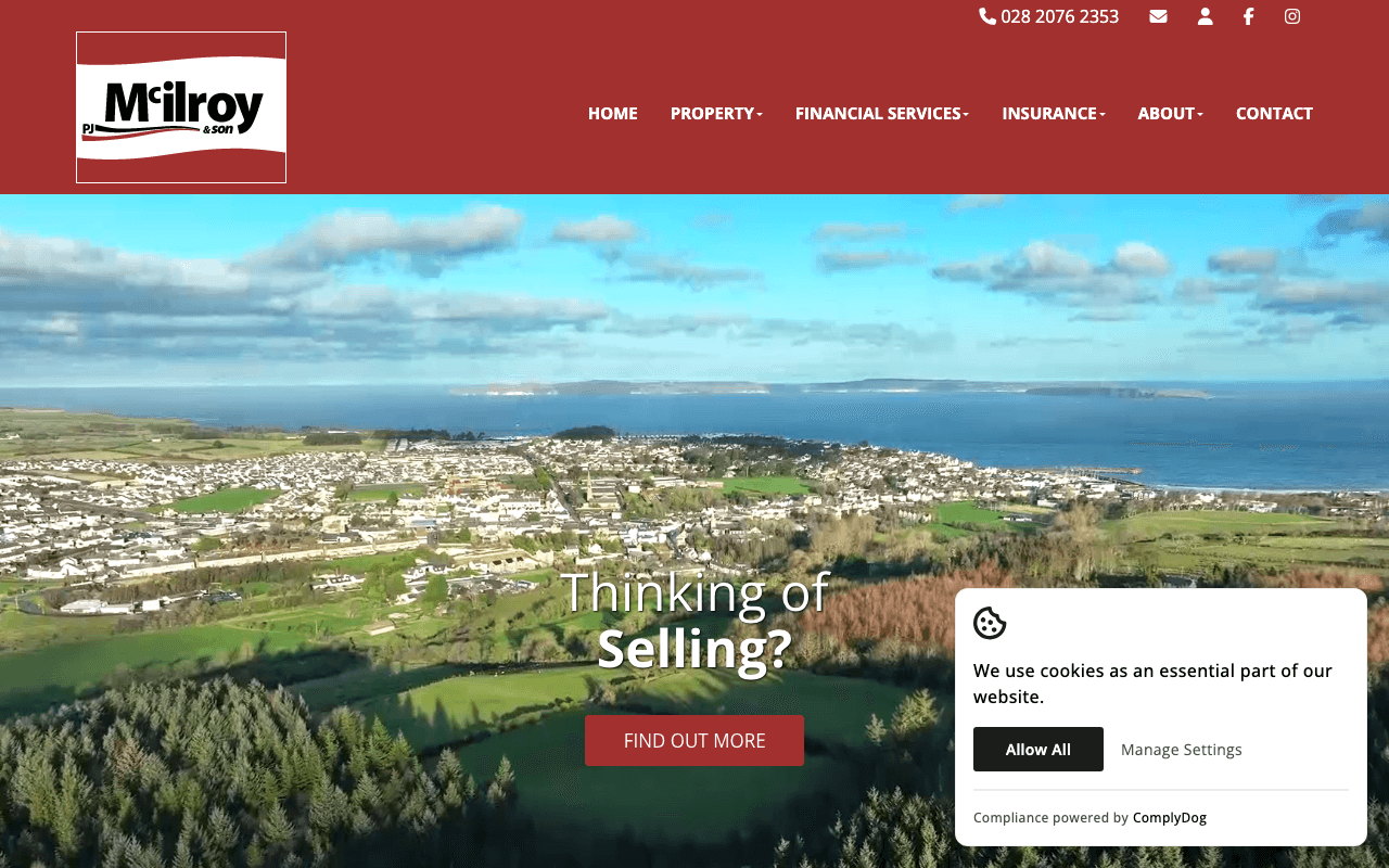 P J McIlroy & Son website preview
