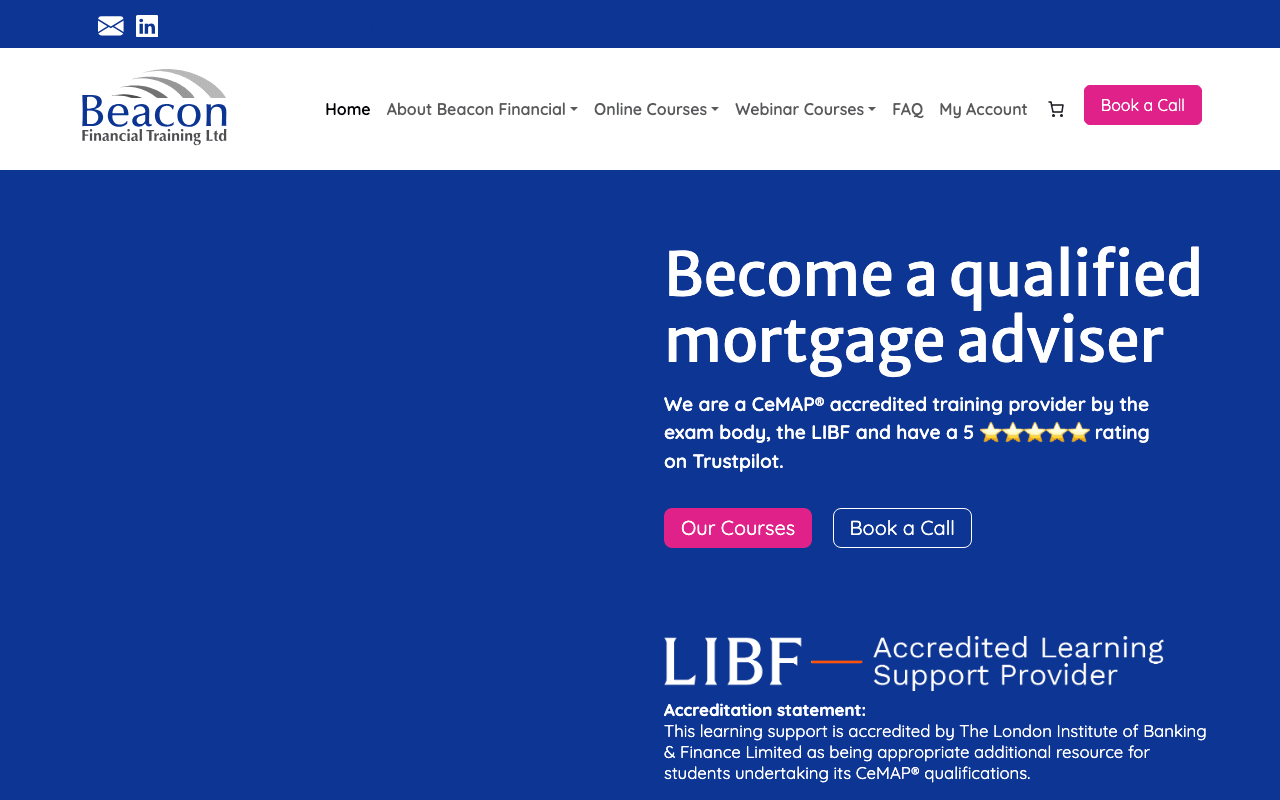 Beacon Financial Training website preview