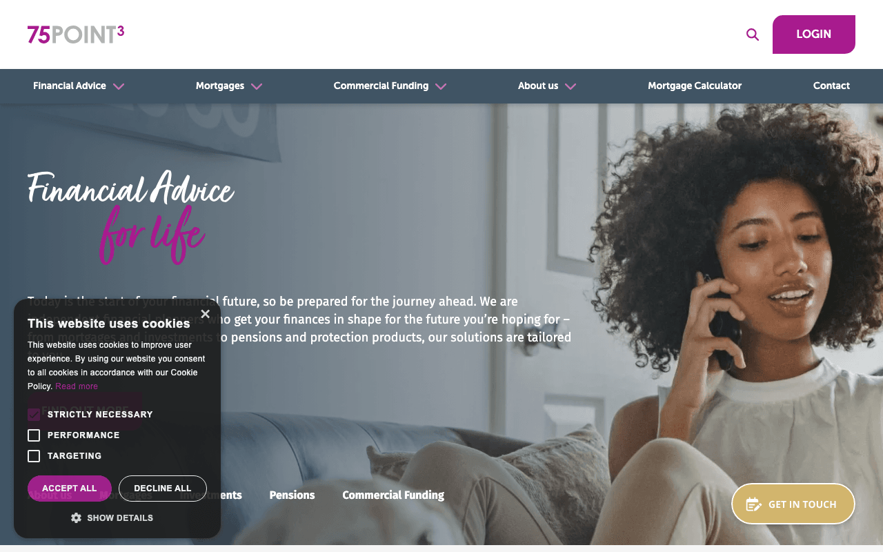 75point³ website preview